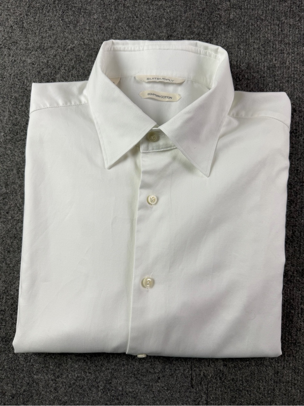 Suitsupplied Tailored Fit Mens Egyptian Cotton L/S Dress Shirt Sz 42L-16.5 White